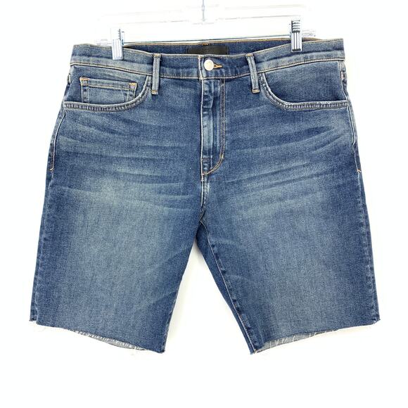 Joe's Jeans Cut Off Hem Shorts Mens Size 33 Medium Wash Blue Stretch Denim - Picture 1 of 7
